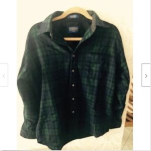 Pendleton Blue&Green Plaid Virgin Wool Shirt SZ M